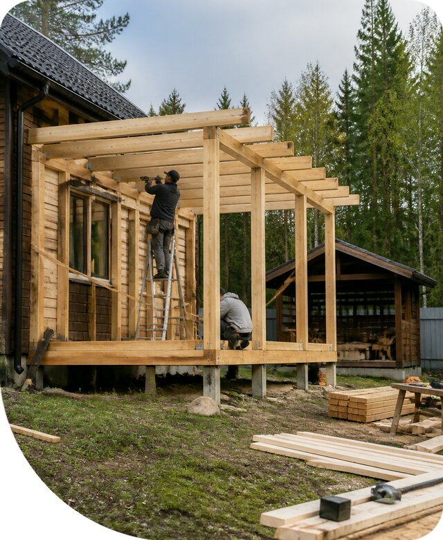 Строительство пристроек и построек на участке в Дубне